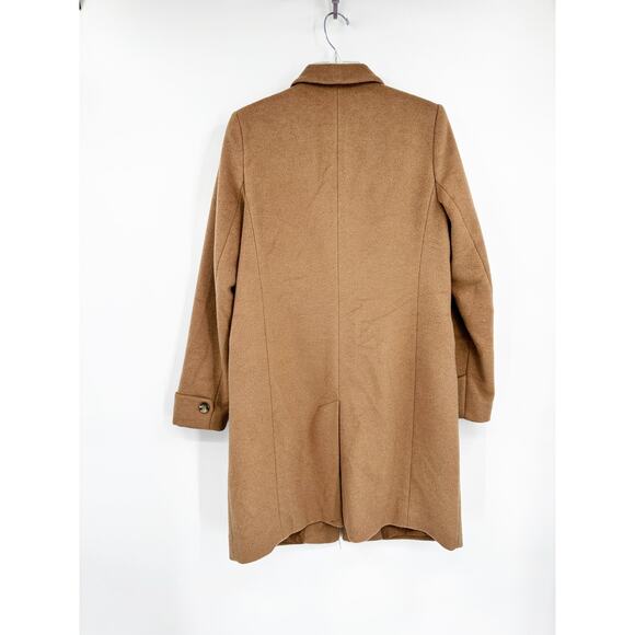 Lauren Ralph Lauren Camel Tan Wool Blend Reefer Menswear Style Overcoat Size 6 - Picture 4 of 7